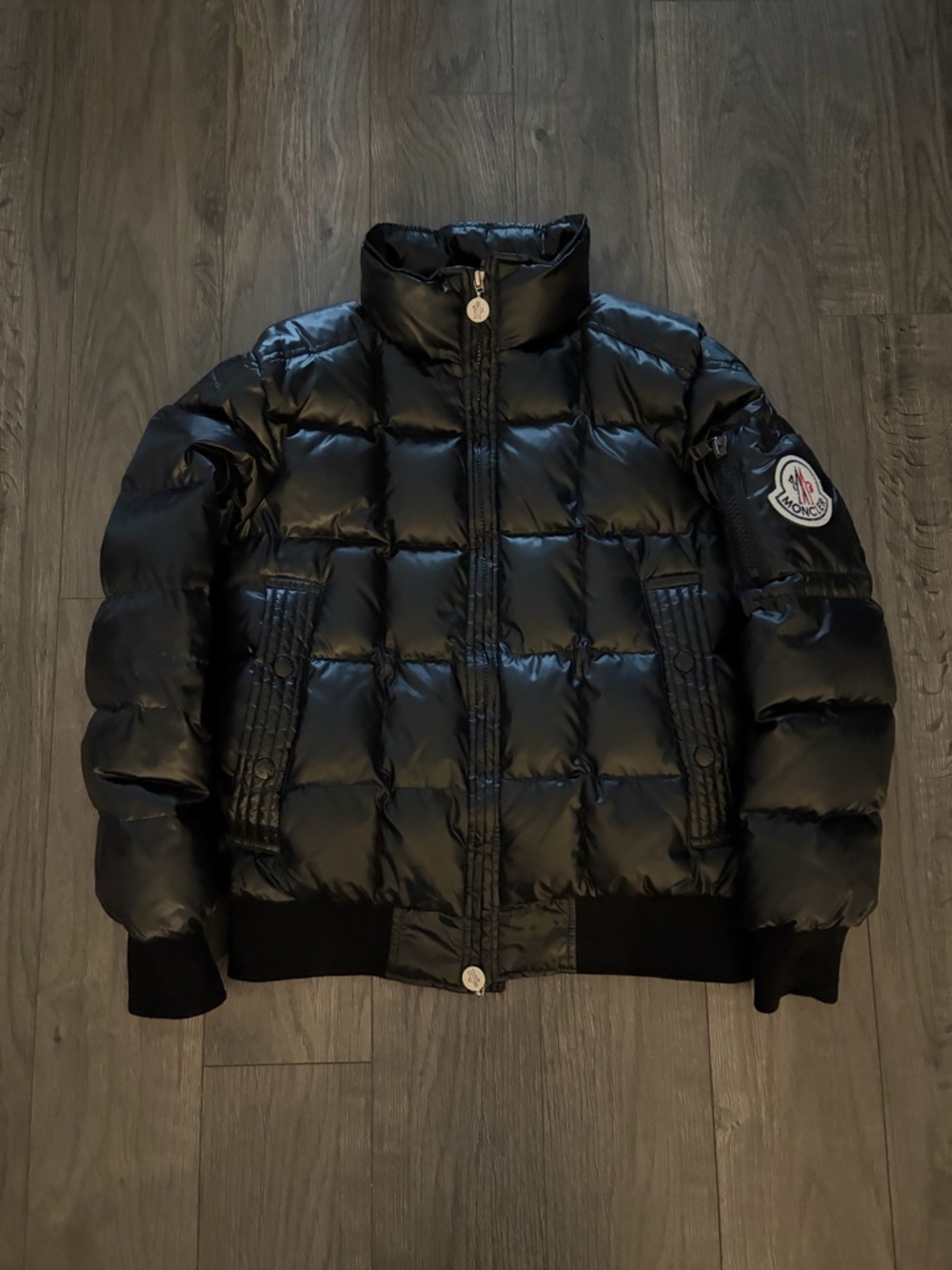Vintage Moncler Black tessuito Down Puffer Jacket